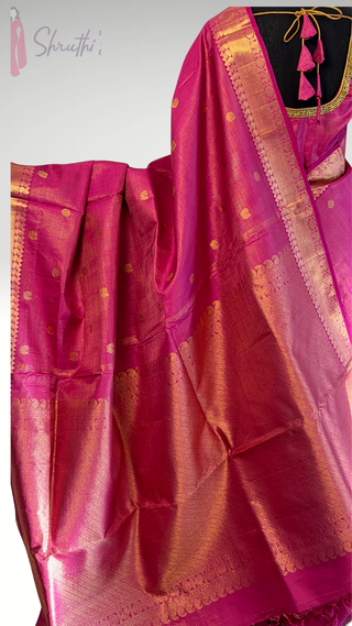 Handloom Kanjivaram silk saree Pink vaira oosi kanchi pattu saree fine weave kanchi pattu bridal