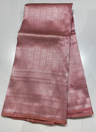 Benerasi Mauve Pure Pastel Katan silk saree online shopping with prestitched blouse