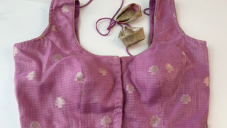 Tissue Zari Kota Silver zari sleeveless Blouse  Readymade Blouse with Ready to Ship Online USA