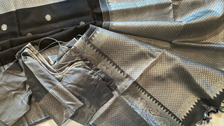 Black kanjivaram silk saree online usa grey indian wedding usa 
