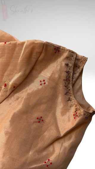 Gold Tissue silk blouse antique brocade stitched blouse online usa silk blouses ready to wear online shopping blouse online
