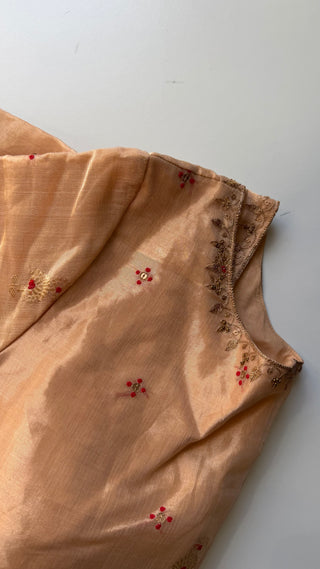 Gold Tissue silk blouse antique brocade stitched blouse online usa silk blouses ready to wear online shopping blouse online