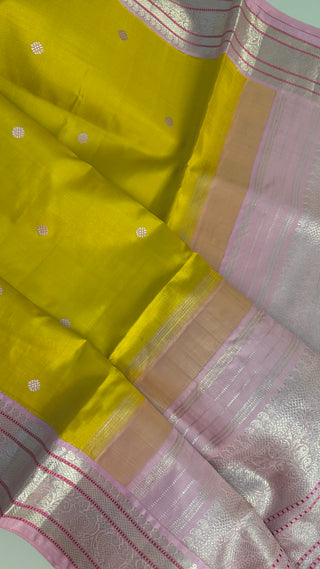 Pure Pastel Kanchi pattu saree silver zari Indian wedding saree pure silk saree with stitched blouse usa online shopping