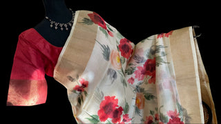 Hand painted pure silk saree