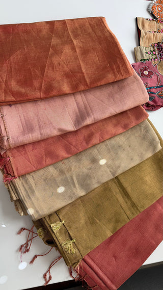Tissue Gold Chanderi pastel tissue silk saree only fall pico done