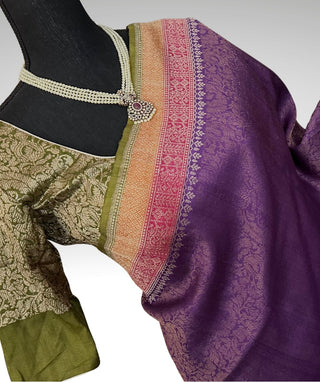Pure Benerasi Khaddi Georgette saree unique handwoven lightweight pure silk saree with stitched blouse ready to ship USA online partywear unique