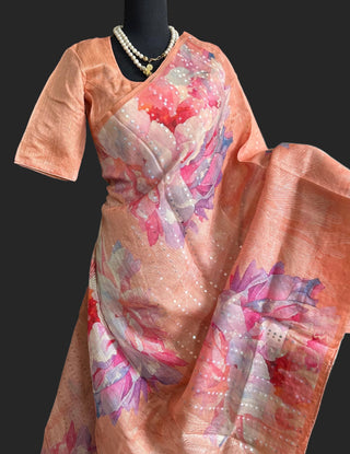 peach saree usa online pure silk saree online usa