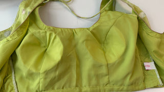Pastel Green Zari Kota Silver zari sleeveless Blouse  Readymade Blouse with Ready to Ship Online USA