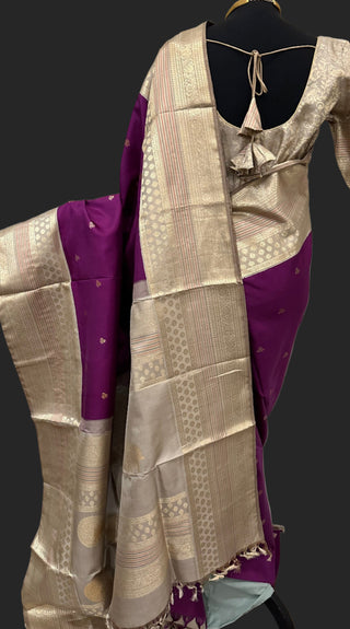 Silver zari kanchi pattu saree online usa