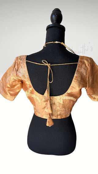 Gold Tissue silk brocade blouse antique brocade stitched blouse online usa silk blouses ready to wear online shopping blouse online