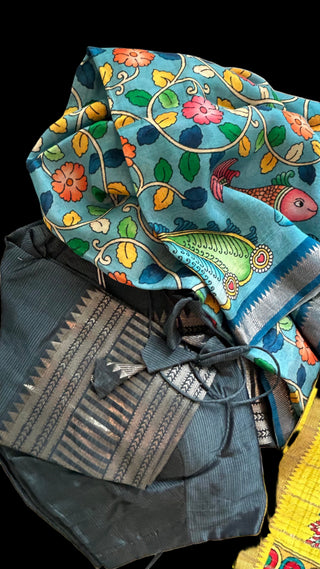 Mangalagiri Silk Cotton Lehenga with pen kalamkari Dupatta