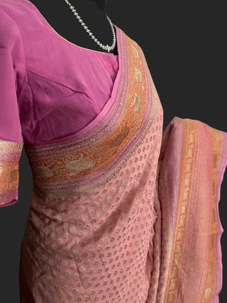 pastel pink saree usa beneras saree georgette saree online usa pure georgette saree