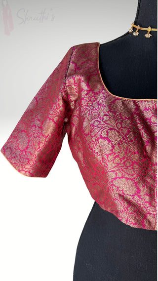 Pink silk blouse antique brocade stitched blouse online usa silk blouses ready to wear online shopping blouse online