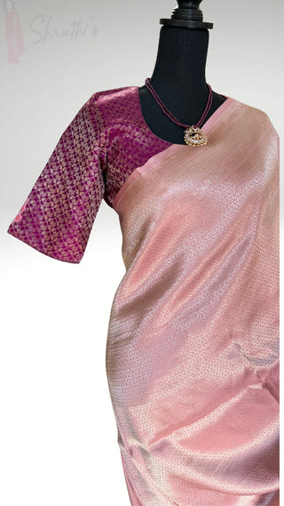 Benerasi Handloom Fine weave Easy drape silver zari beneras silk silk saree Katan silk saree pallu Partywear Diwali online shopping with prestitched blouse