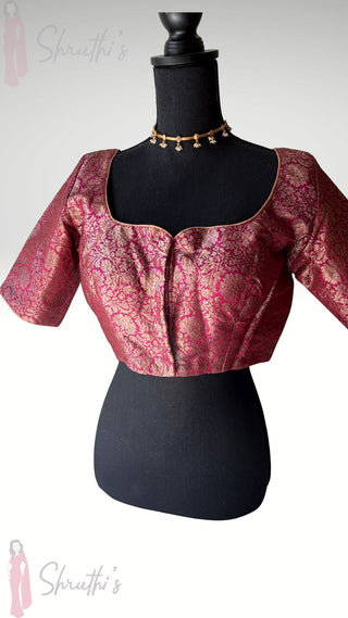 Pink silk blouse antique brocade stitched blouse online usa silk blouses ready to wear online shopping blouse online