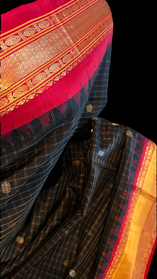 Pure gadwal silk saree online usa Black gadwal silk saree online usa 