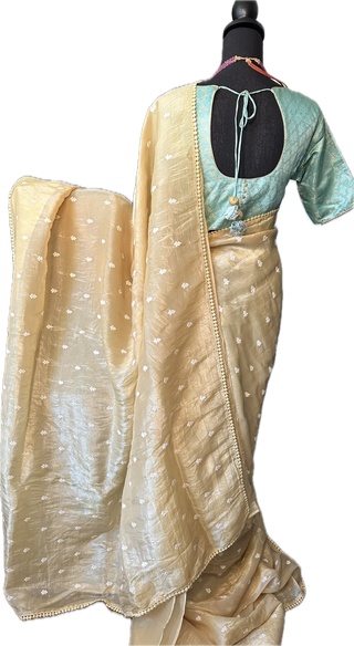 Crushed soft silk saree with silk blouse online shopping usa