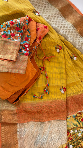 PureMustard Crepe Soft Silk Saree beautiful Indian Wedding & Bridal Silk Saree ready to ship for bride