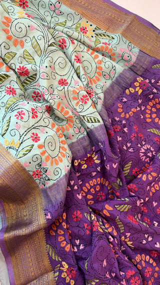 Pure crepe high Gsm Mysore Soft Silk Saree beautiful embroidered saree Indian Wedding & Bridal Silk Saree ready to ship for bride