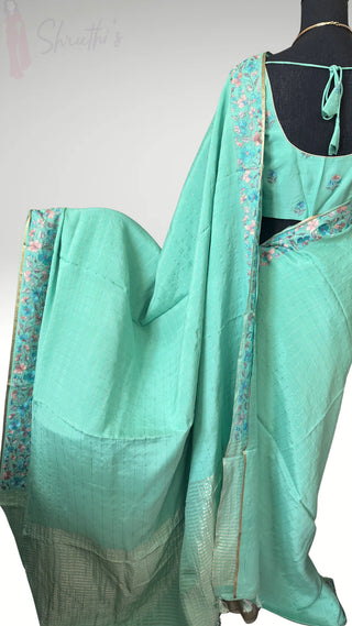 Pure  pastel zari checks crepe highGsm silk Saree beautiful embroidered saree Indian Wedding & Bridal Silk Saree ready to ship for bridal silk