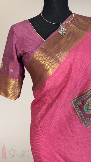 Pure Pink Mysore Soft Silk Saree beautiful Indian Wedding & Bridal Silk Saree ready to ship for bride
