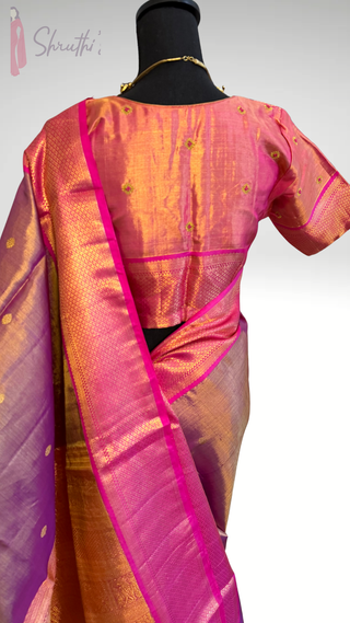 Bridal Tissue Vairaoosi kanjivaram silk saree usa with stitched blouse usa