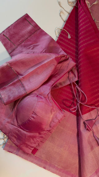 Pure soft silk pink silk saree online usa Pastel soft silk saree usa with pure zari paithani sleeves blouse