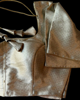 Brocade Gold silk readymade blouse online shopping usa