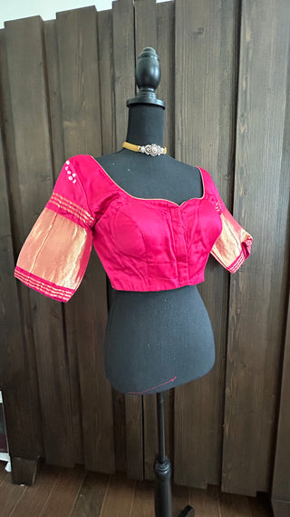 Pink 2 Bandhani silk blouse online usa silk blouses ready to wear online shopping bandhani blouse online