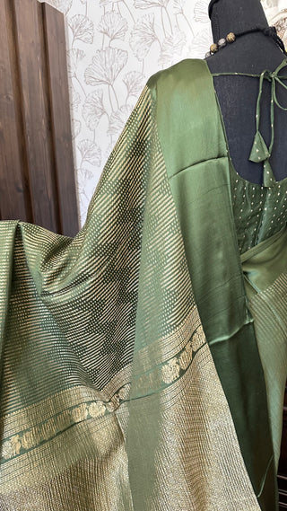 Benerasi Georgettepure silk zari saree unique handwoven lightweight pure silk saree with stitched blouse ready to ship USA online partywear unique