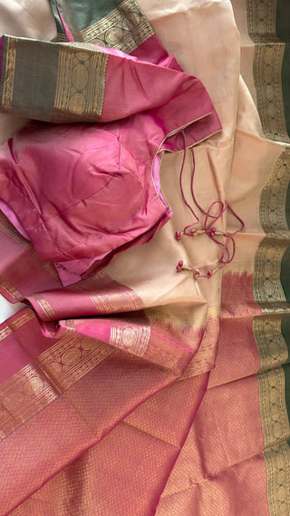 Ven Pattu Onam saree kanjivaram white pure  Kanchi pattu saree gold zari Indian wedding saree pure silk saree with stitched blouse usa online shopping