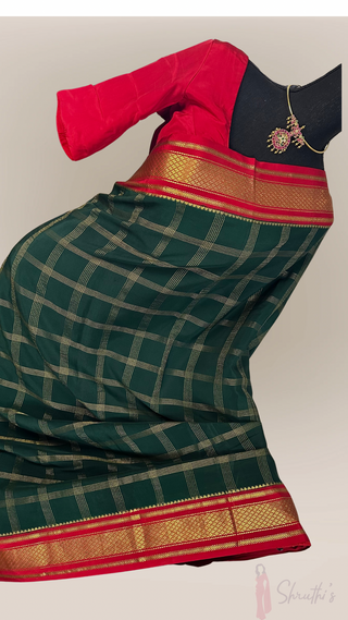 Pure Mysore Soft Silk Saree beautiful Red Indian Wedding & Bridal Silk Saree ready to ship for bride