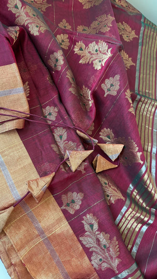 Chanderi silk with  blouse pure silk blouses