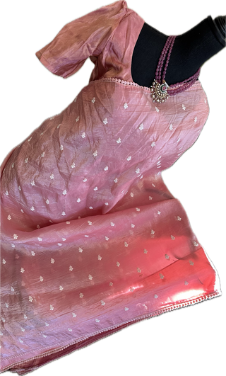 Crushed soft silk saree with blouse online shopping usa