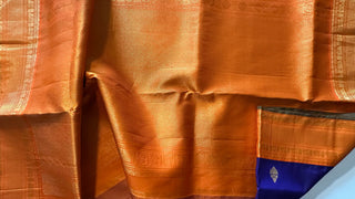 Orange and blue saree kanjivaram silk saree online usa pure kanchi pattu saree indian bridal saree online usa