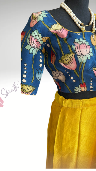 Pure Mangalagiri Cotton Lehenga with pen kalamkari Dupatta Ready to ship Lehenga pavadai dhavani USA indian wedding bridesmaids