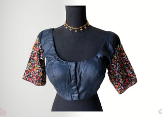 Black pure Tussar silk blouse embroidere  stitched blouse online usa silk blouses ready to wear online shopping blouse online