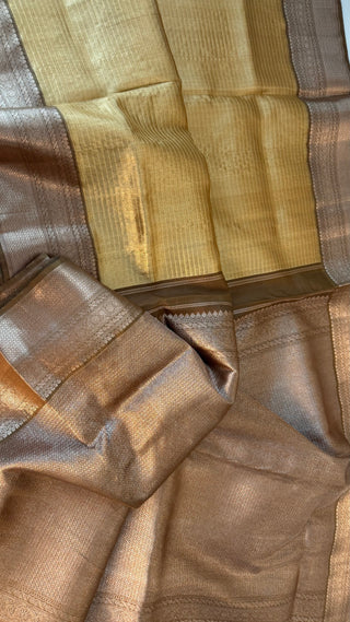 Kalyana pattu wedding Handloom Kanjivaram Gold Tissue  Brocade Pure silk pattumuhurtam saree pure zari Kanjivaram silk saree with prestitched blouse embroidered blouse