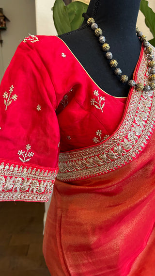 Pure Tissue organza silk saree online shopping