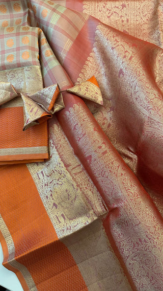Traditional ven pattu ayiram butta kanchi pattu saree Brocade pure kanchi BRIDAL kanchi pattu saree online usa