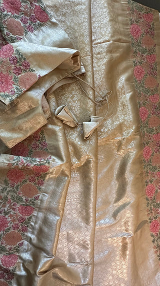 Pure Gold silk brocade  silk pure embroidered silk handwoven