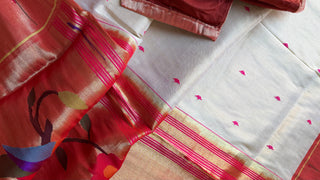 Tissue Paithani silk saree online usa paithani sarees usa comes with stitched blouse