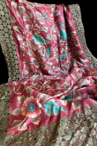 kalamkari tussar silk saree online usa