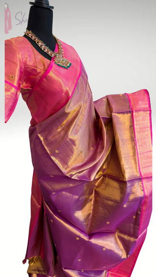 Bridal Tissue Vairaoosi kanjivaram silk saree usa with stitched blouse usa