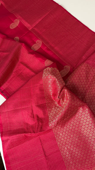 Pure Soft Silk Saree red chili 🌶️ Red  silk saree with embroidered  Stitched Blouse Indian handloom wedding pattu Saree Online USA Ready to Ship Saree Online USA Easy Drape