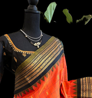 orange gadwal silk saree online usa pure gadwal silk saree online usa