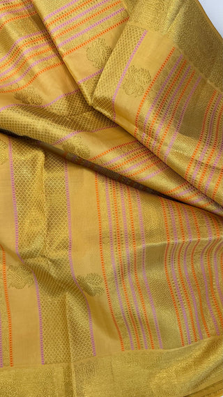 Pure Pastel Lavender Magenta Kanchi pattu saree zari Indian wedding saree pure silk saree with stitched blouse usa online shopping