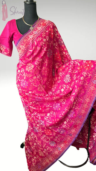 Pure Jamdhani Handloom cotton gold zari weave Handloom  saree pallu Partywear Diwali online shopping