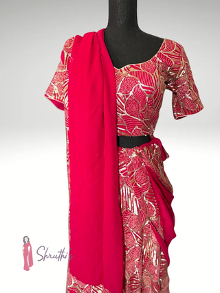 Bridal red sequin lehenga for tall women
