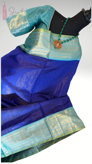 Pure Handloom kanjivaram Shades of Beautiful Blue vaira oosi kanchi pattu saree fine weave kanchi pattu bridal